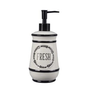 NEW! Farmhouse Ceramic Soap Dispenser Country Shabby Chic Cottagcore Black
